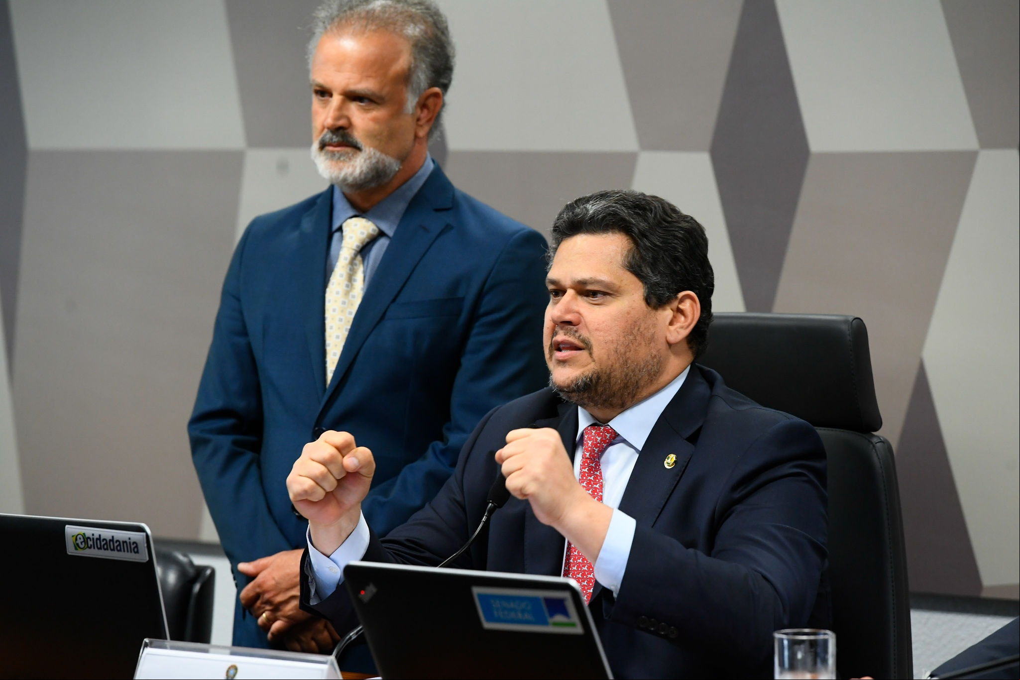 O senador Davi Alcolumbre, presidente da Comissão de Constituição e Justiça do Senado