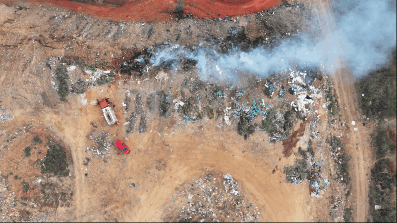 Incêndio atinge aterro municipal de Montes Claros e mobiliza Corpo de Bombeiros por mais de nove horas